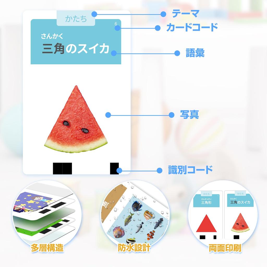 HOMESTEC Japanese Flash Cards with Native 288 Realistic Educational Talking Word Baby Language Early Childhood Christmas Ages Blue Hiragana,