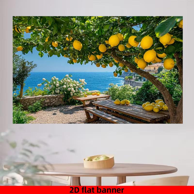 1pc 2D flat polyester Nordic style natural landscape pattern banner suitable for living room/bedroom/kitchen/office/balcony