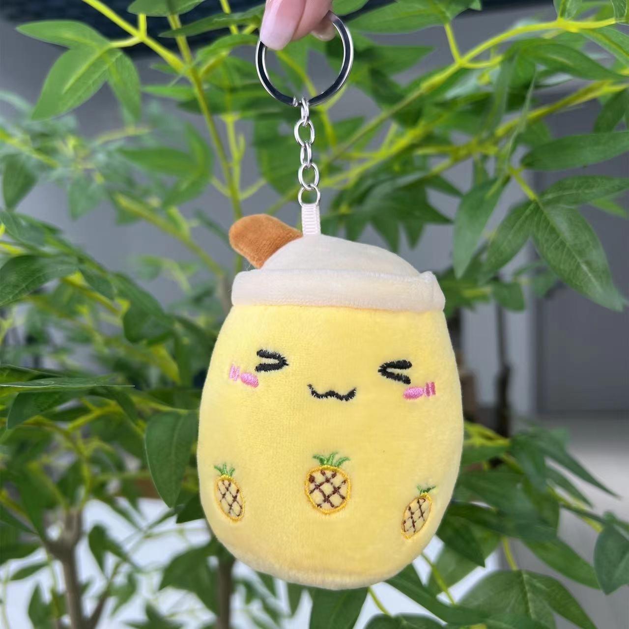 

1pc Mini Plush Keychain Charms,12cm Boba Milk Tea Cup for Bag Decoration, Cute Dollhouse Accessories, Kawaii Collection for Fans жовтий