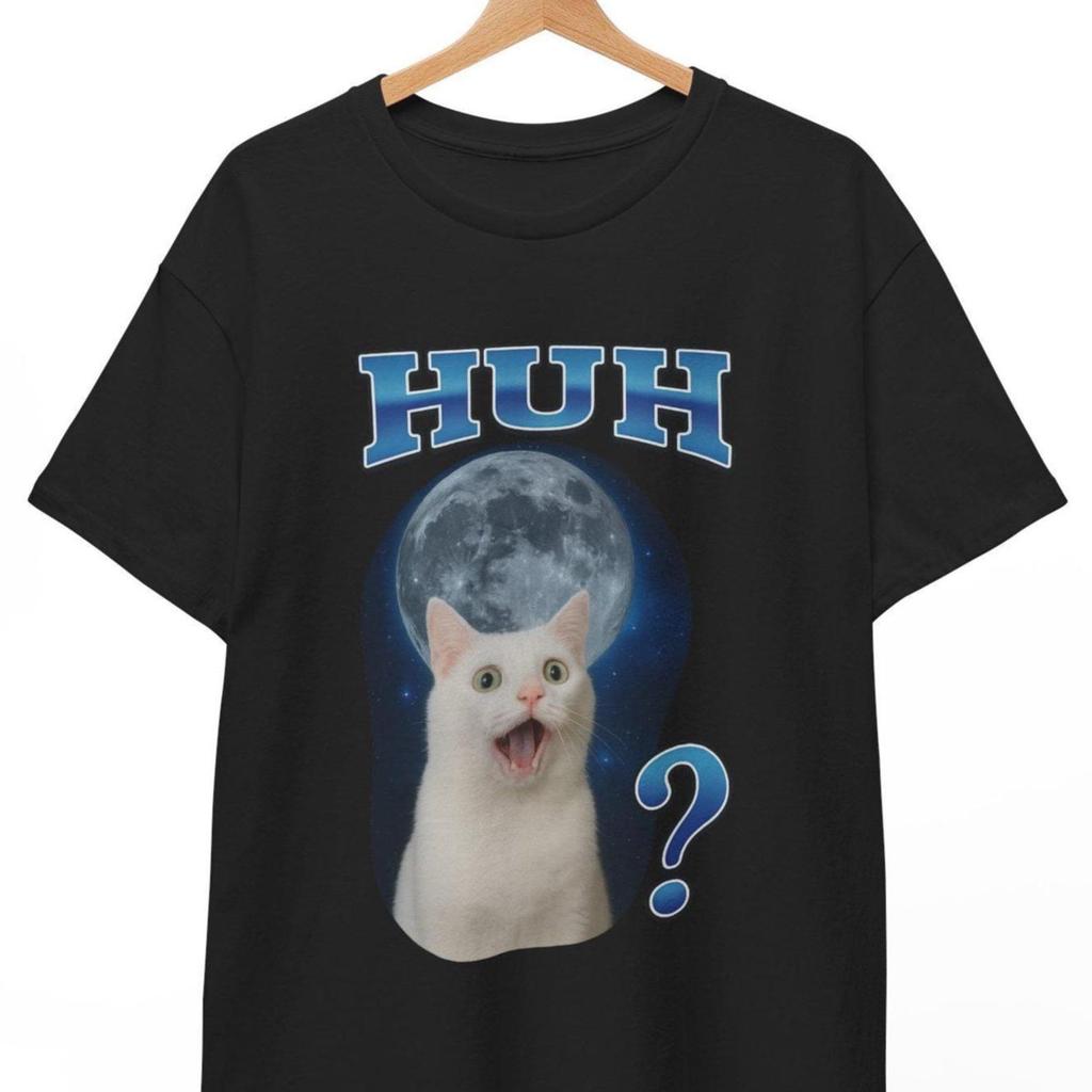 Huh Cat Meme T-Shirt: Funny Viral Graphic Tee