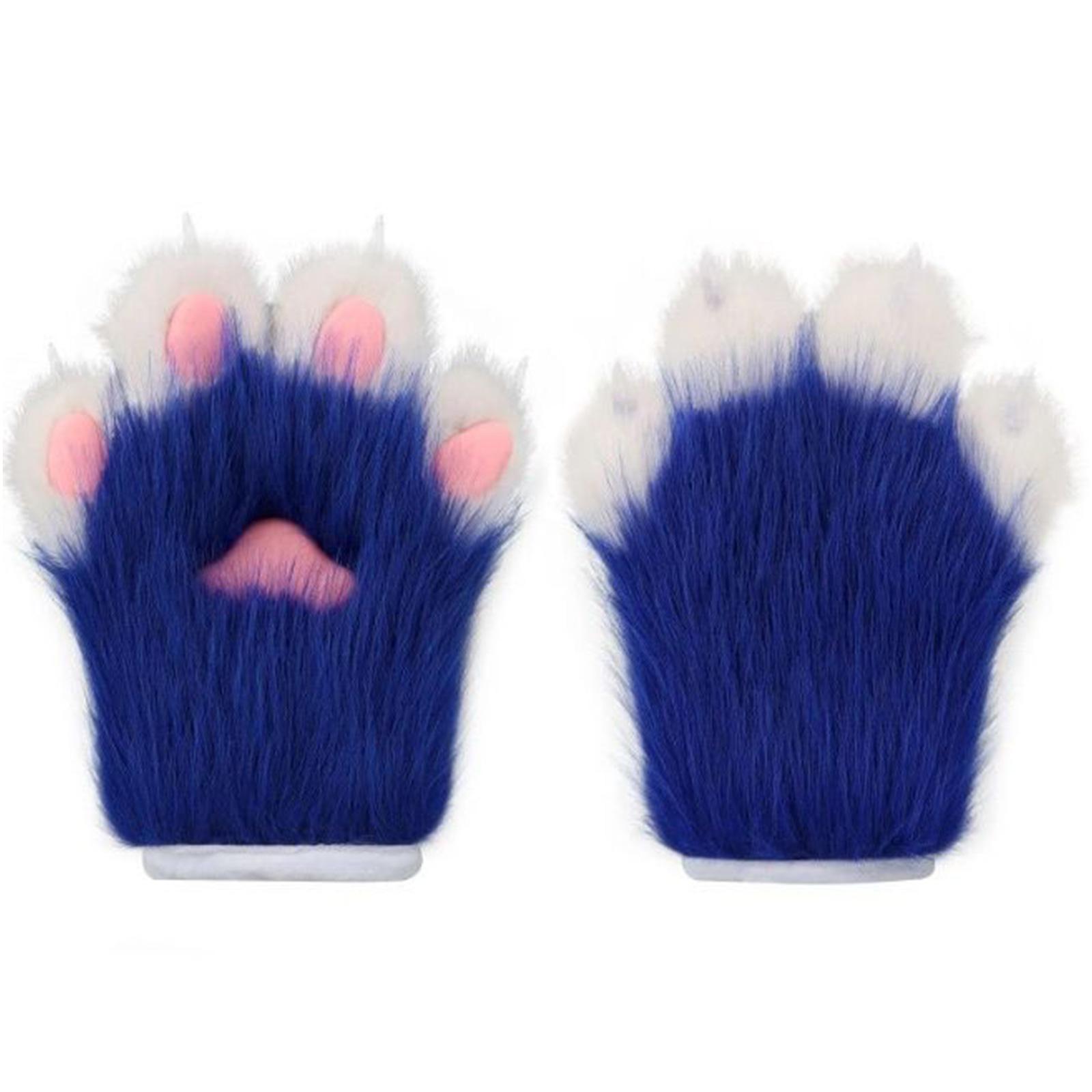 Cats Paws Gloves Animal Costume Props Mittens For Halloween Party Dressingup Masquerades Costume Fursuit Accessory Gloves 8