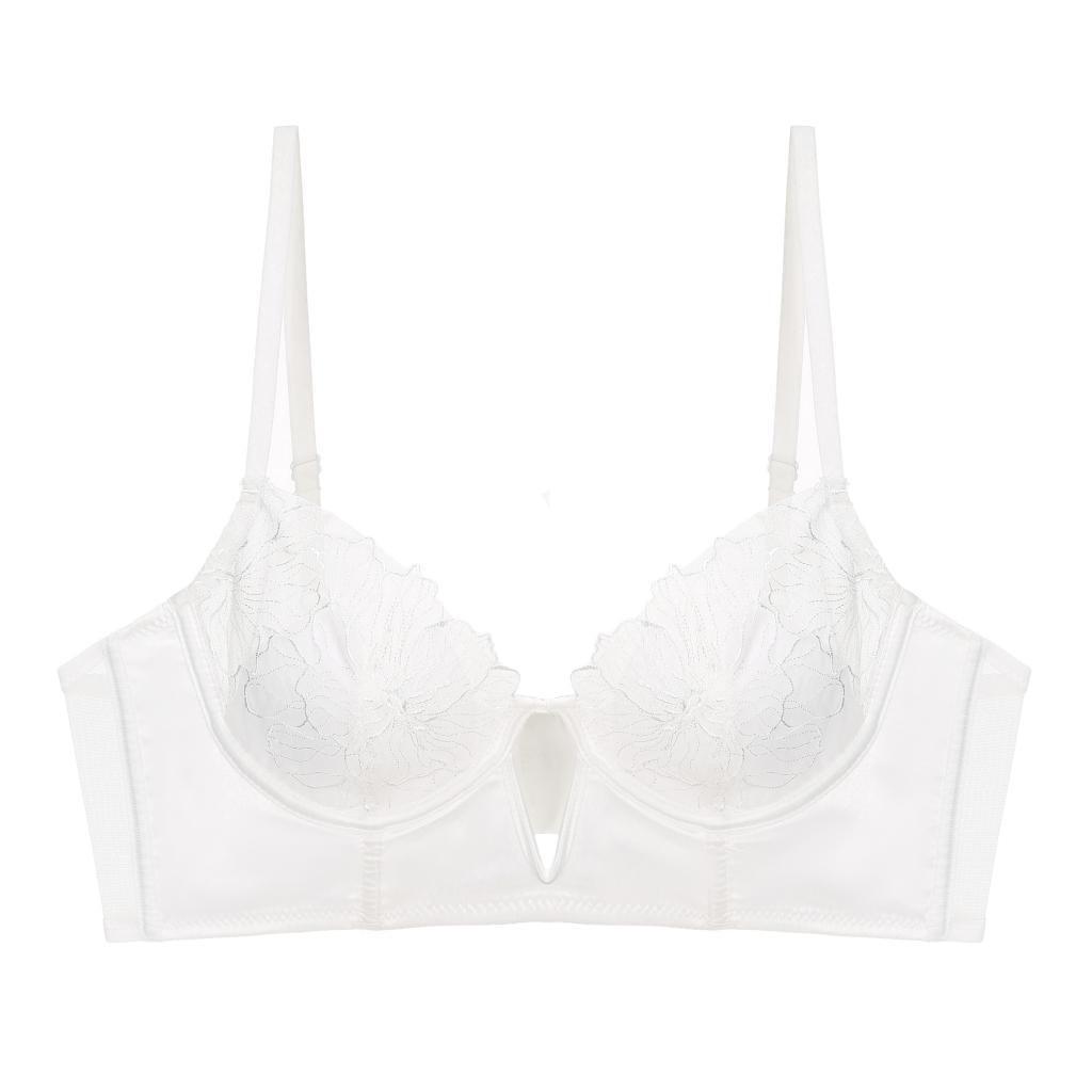 Amazon's new deep V hollow embroidered bra sexy fishbone shapewear women's gathering breathable bra