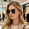 New sunglasses women's frameless chain large frame thin sunglasses European and American ins style fashion glasses