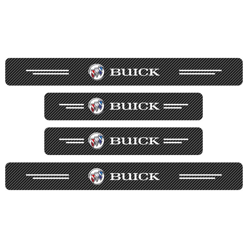 4-teiliges Set Einstiegsleisten-Schutzaufkleber aus Kohlefaser, kratzfest, passend für Buick Enclave, Regal, Lacrosse, Encore, Excelle und Envision