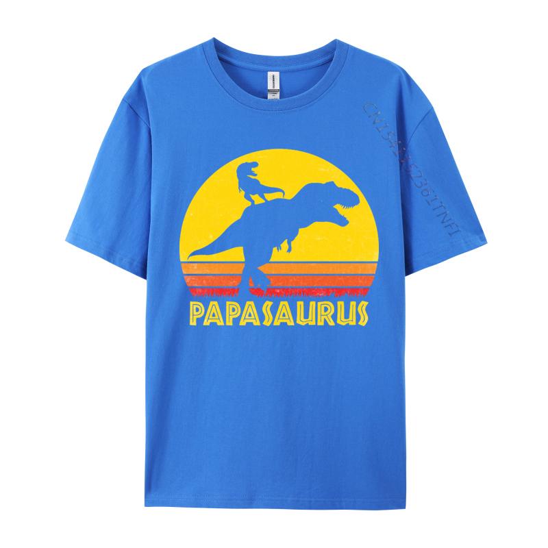 Design Papasaurus Fathers Day Tshrit Tops Shirts Special Premium Cotton TShirt Vintage T Shirts Plain