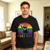 Vintage T Shirt Summer Gay Rainbow Cats in Cats LGBT Flag Pride Month Hip Hop T Shirts Cotton Tshirt for Couple Y2K Funny Tees