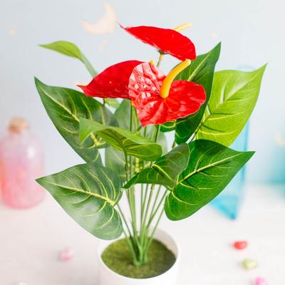 12-köpfige künstliche Anthurium-Blume, Blumendekor, Heimbüro, Kunststoff, Kunstblume, Ornament ARI