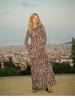 2025 French Retro Silk Long Dress with Bell Sleeves & Boat Neck