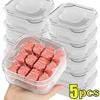 5/1er-Pack Transparente Kühlschrankbehälter – Gefrierbeutel für Fleisch/Gemüse mit Deckeln – Küchenorganisator