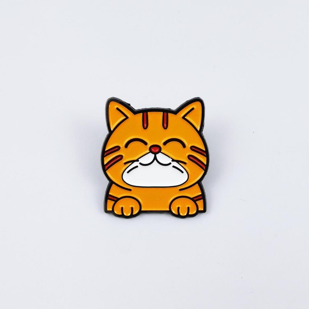 Calico Cat Cartoon Brooch - Cute Backpack Decoration & Fashion Metal Badge