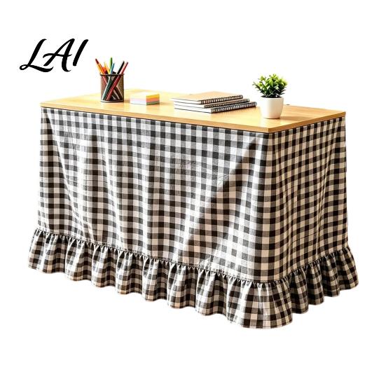 Classroom Desk Cover Gingham Ruffled Table Skirt Cottagecore Teacher Skirt for Classroom Plaid Tablecloth Birthday Wedding Baby Shower Party