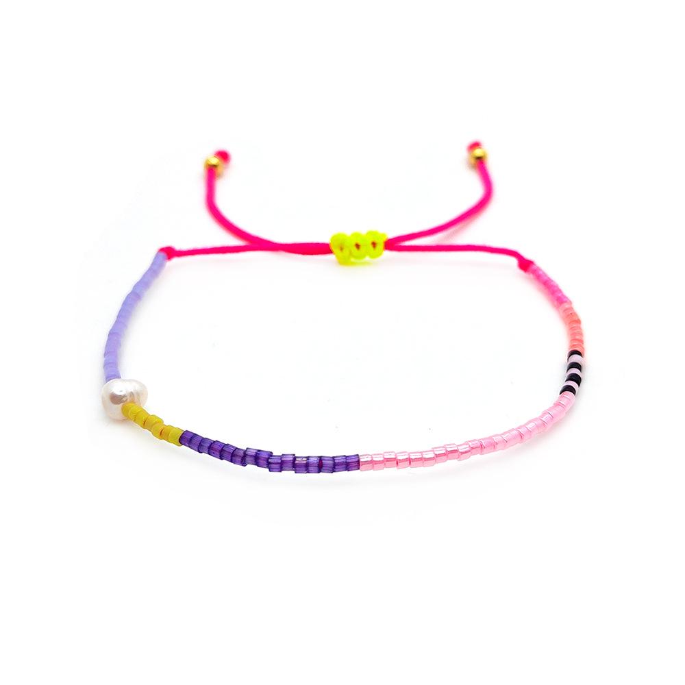 Boho Chic Beaded Freshwater Pearl Bracelet: Handcrafted, Colorful & Stylish