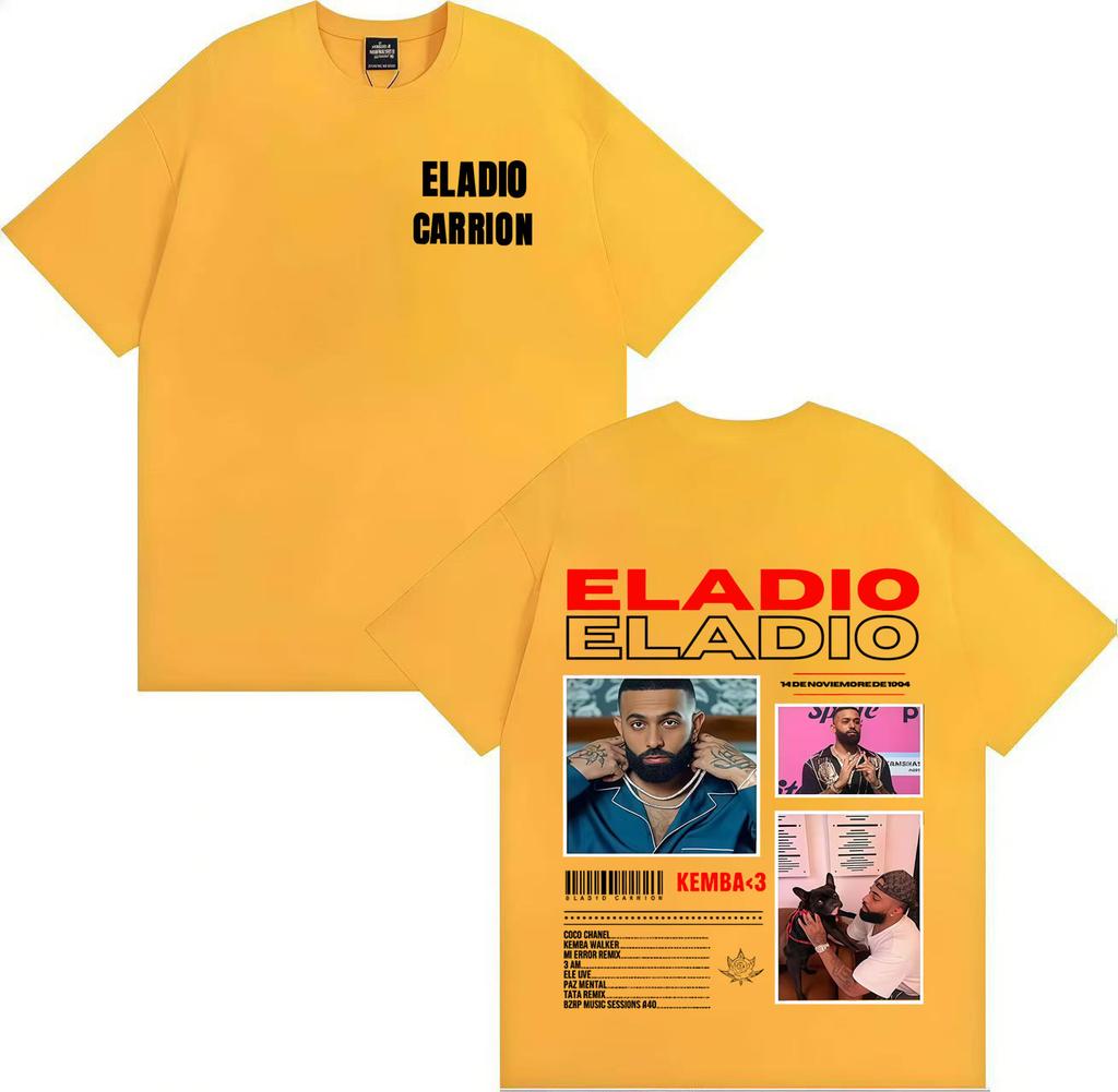 Rapper Eladio Carrion New Album Cover Print Harajuku Short Sleeve T Shirt Hipster Mens Tee Shirt Oversized Casual Tops Fans Gift
