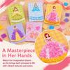 Handmade Princess Theme Poke Art Creative Dress Up Sticker Book Fabric Art Craze Poke Art  For Girl