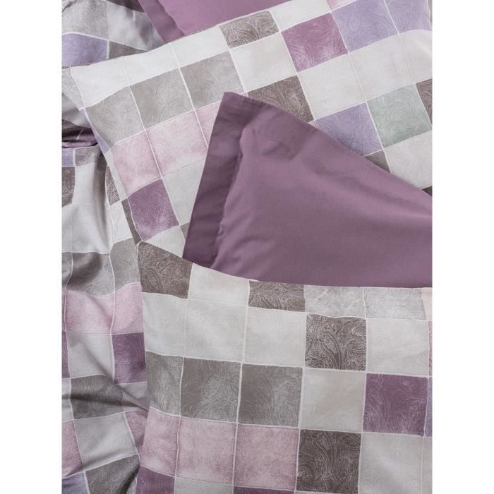 Parure de lit - 1 housse de couette 220 x 240 cm + 2 taies d'oreiller 60 x 60 cm - 100% coton renforcé - Rose