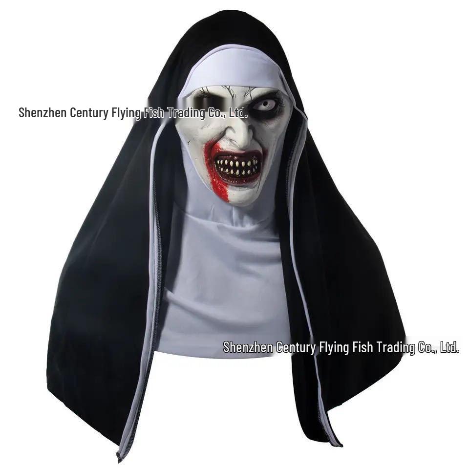 Monja Convocadora 2 Halloween Horror Máscara de Látex Aterradora Atrezo de Cosplay