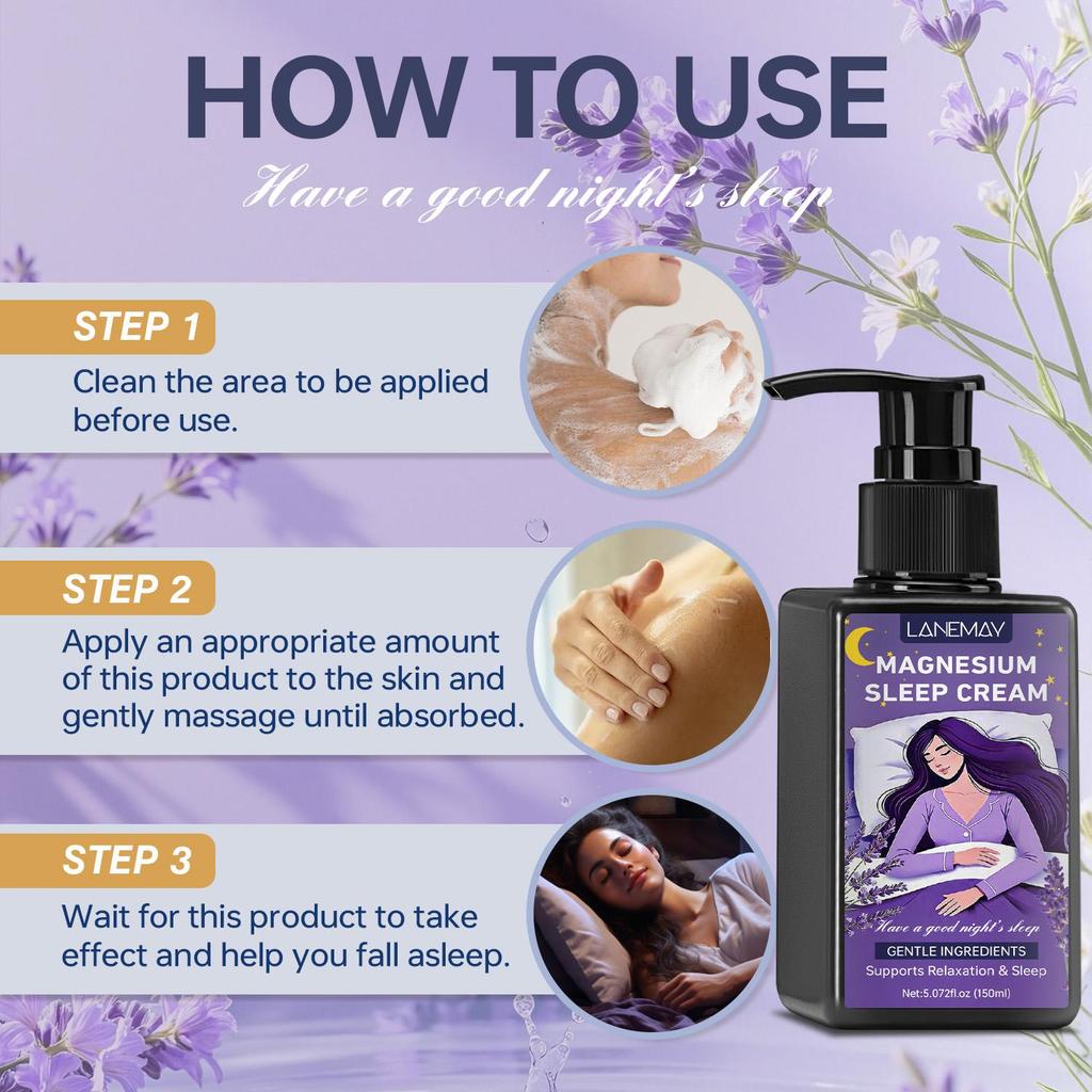 Magnesium Sleep Cream-Supports Relaxtion & Sleep-Helps Improve Skin Tightness-Nourishes And Hydrates Skin-150ml