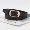Trendy Decorative Women Jeans Belt Buckle Waistband Casual Streetwear Black