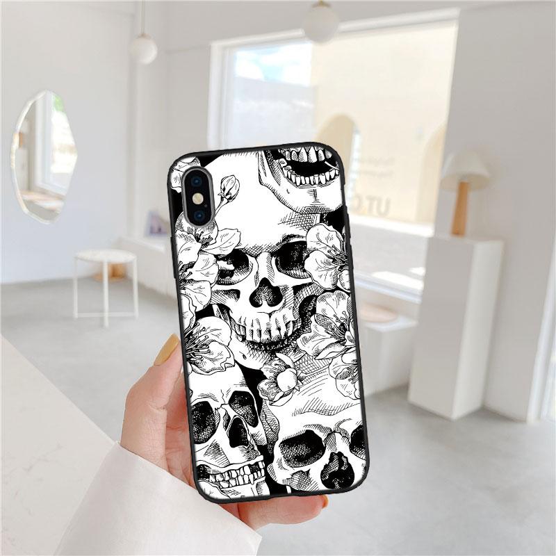 LO87 Skeleton Skull Phone Case for Samsung Galaxy A11 A12 A13 A15 A52S A53 A55 A56 A70 A71 A72 A73 F06 F16 F56 S10 Plus S10e