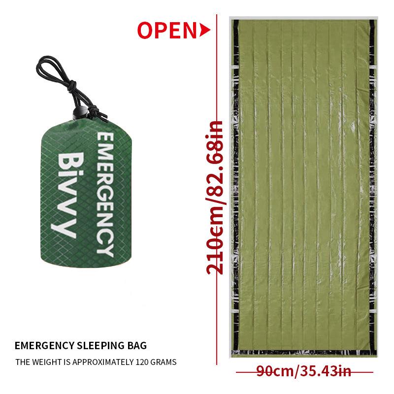 Portable Outdoor Survival Sleeping Bag and First Aid Blanket for Camping and Hiking