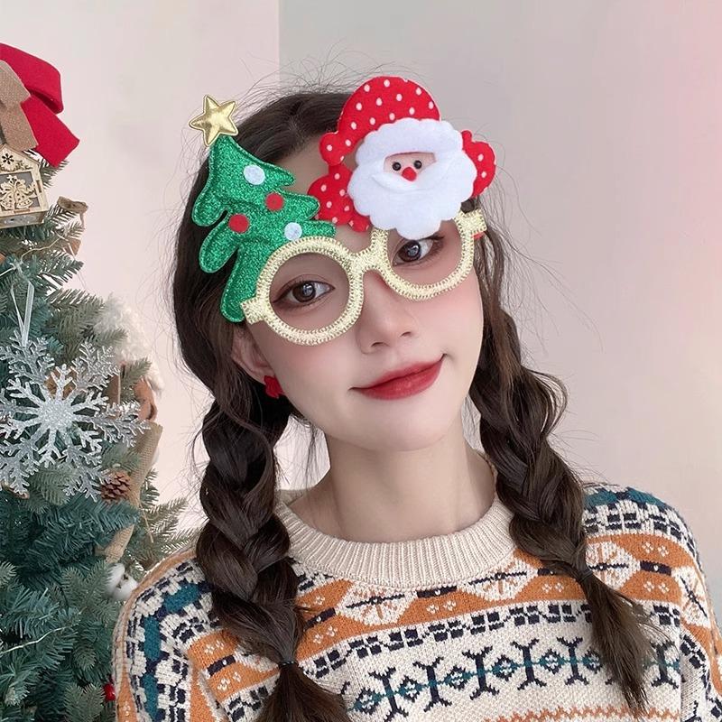 Christmas Glasses Frame Santa Claus Christmas Tree Elk Merry Christmas Glasses Props Christmas Decorations Party Decorations