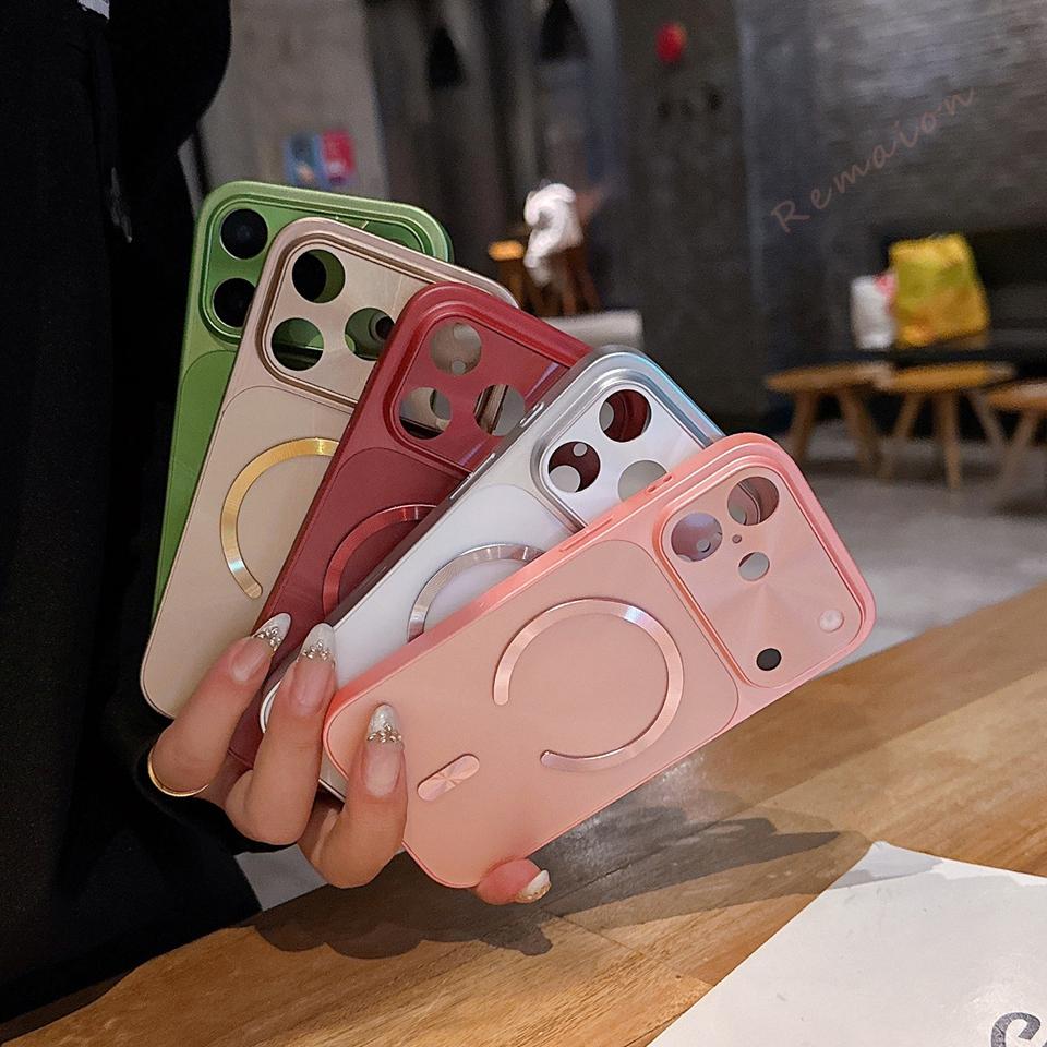 Big Windows Magnetic Phone Case For iPhone 17 13 14 15 16 Pro Max Air Magsafe Official CD Laser Shockproof Protector Cover