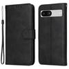 For Google Pixel 7a Cell Phone Cover Calf Texture PU Leather Wallet Stand Case with Strap