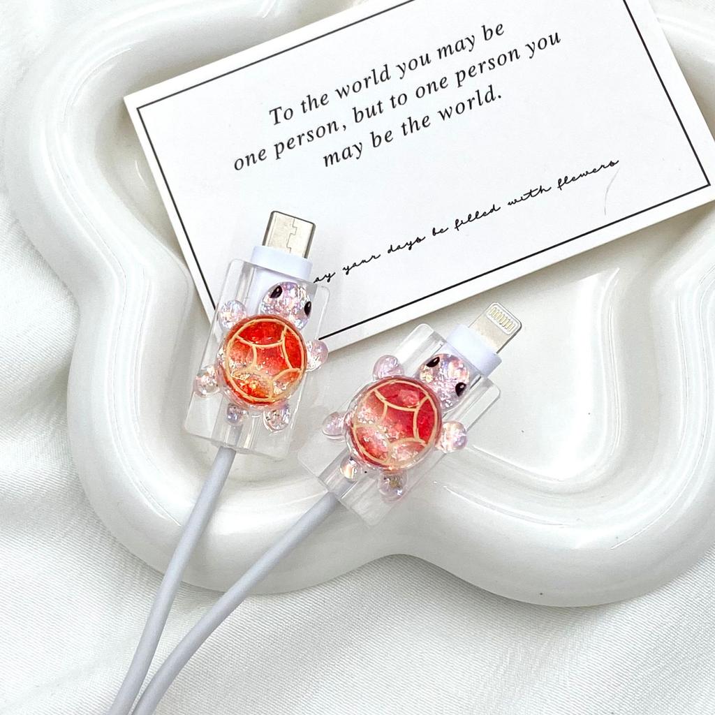 2Pcs Charger Cable Winder Protector White Bear Cartoon Saver Data Line Protective Case Earphone Cord Sleeve Cover Wire Organizer