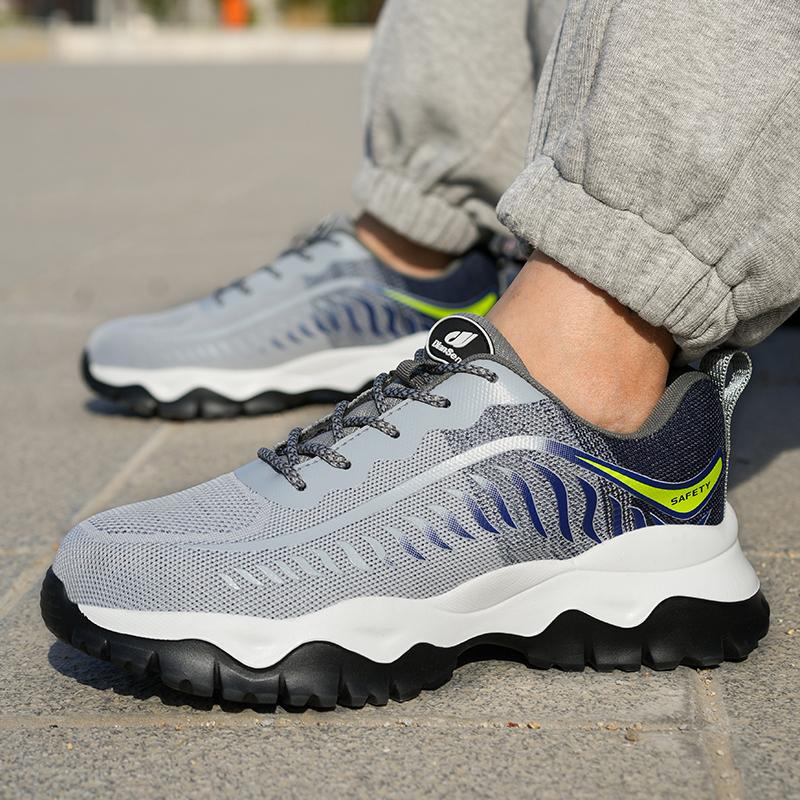 Steel Toe Cap Light Breathable Sneaker Men Indestructible Shoes Anti-puncture Safety Shoes Protective Work Industrial Footwear