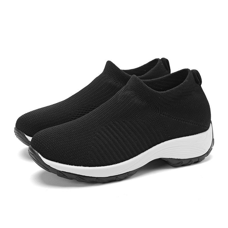 Spring and Summer New Lazy Shoes Women's and Women's Thick-soled Heightening Sports Shoes Mesh Breathable and Lightweight Running Shoes