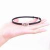 Minimal Black Belt Buckle PU Choker, Korean Versatile Short Neck Collar for Women