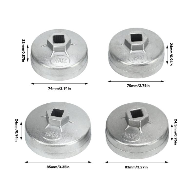 4Pcs Oil Filter Wrench Aluminum Alloy Efficient Oil Filter Cap Removal Tool Replacement For Bluebird
