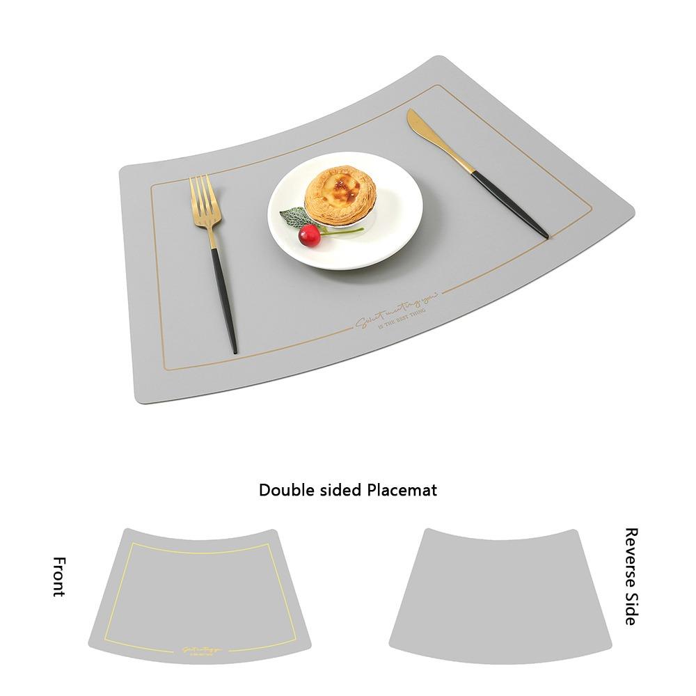 Chinese Style Leather Placemat PU Leather Western Placemat Heat Insulation Mat  Restaurant Use