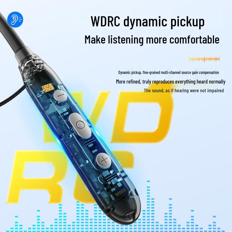 Q80 High-End Neckband BTE Hearing Aid for Elderly & Youth, Large Battery, Anti-Loss, Bluetooth Noise Reduction