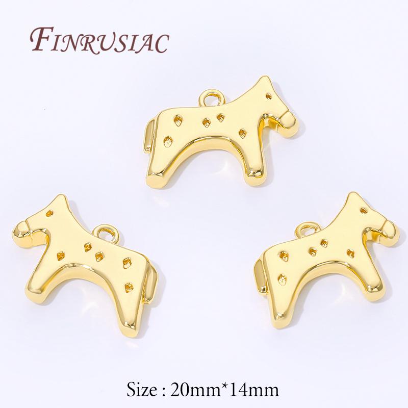 

20x14mm 18K Gold Plated Brass Horse Charms For Bracelets,Animal Pendants For Necklaces Jewelry Making Supplies,Earrings Findings 2 pieces