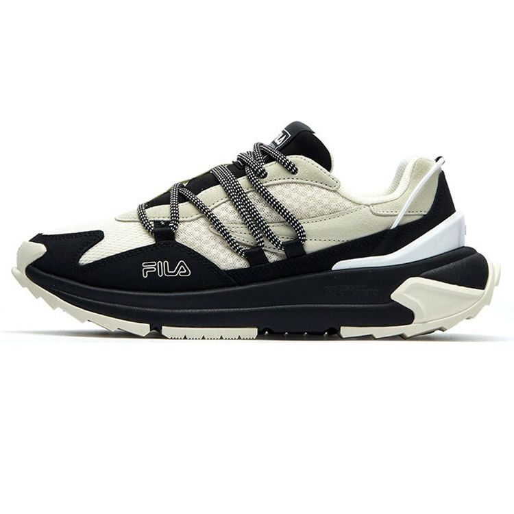 

Fila Fusion Corsa Ткань Кожа нубук Коровья кожа Ретро Универсальные Повседневные Низкие Кроссовки Папы Женские кроссовки Бежевый Черный F12W134145FVB 36