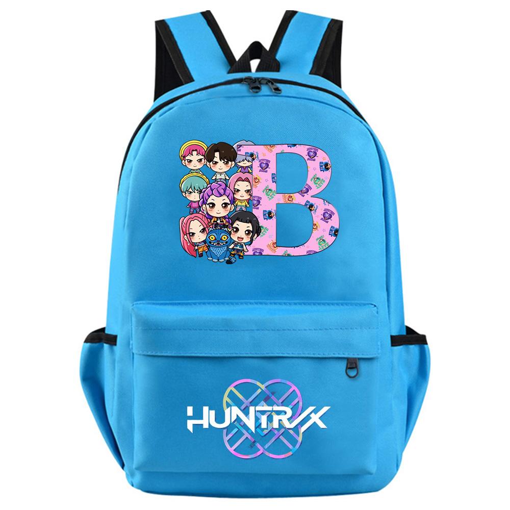 26 English Letter Kpop Demon Hunters Printed Backpack for Teenager Student Girl Boy Bookbag Schoolbag Women Large Capacity Travel Bag Kid Gift Rucksak