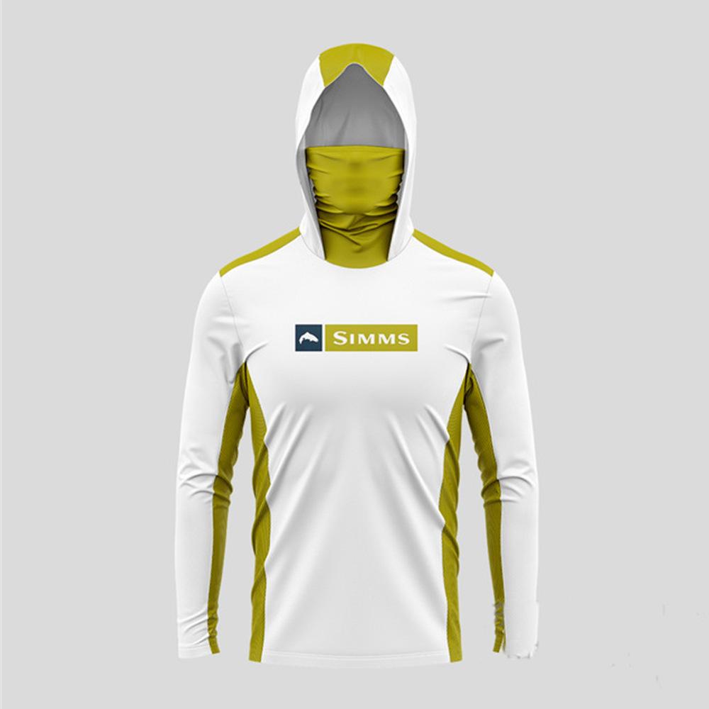 2024 New SIMMS Men's Sunscreen Upf 50 + Long Sleeve Fishing Suit UV Protection Mask Hooded Fishing Suit