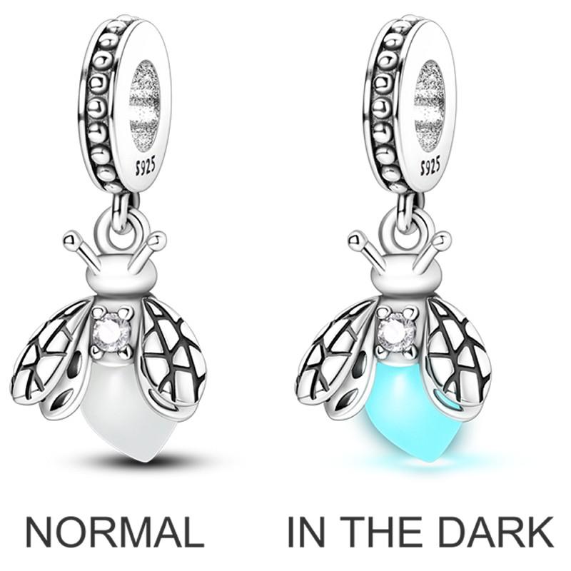 Sky Blue Color Decorative Charms Bead Elements Genuine Copper Butterflies Flower Moon Pendant Piece Suitable For Authentic Bracelet Style Jewelry