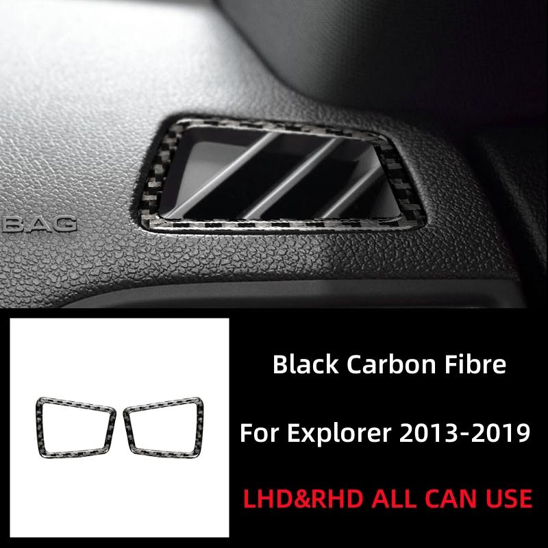 

Carbon Fiber for Ford Explorer 2013-2019 Car Accessories Interior Car Instrument Panel Air Outlet Decoration Frame Trim Stickers чорний
