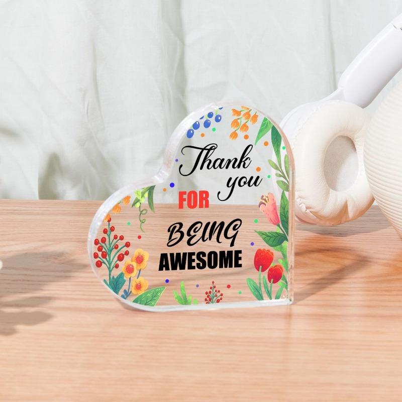 Thank You for Being Awesome Gift - Motivational Acrylic Keepsake for Coworkers & Sisters