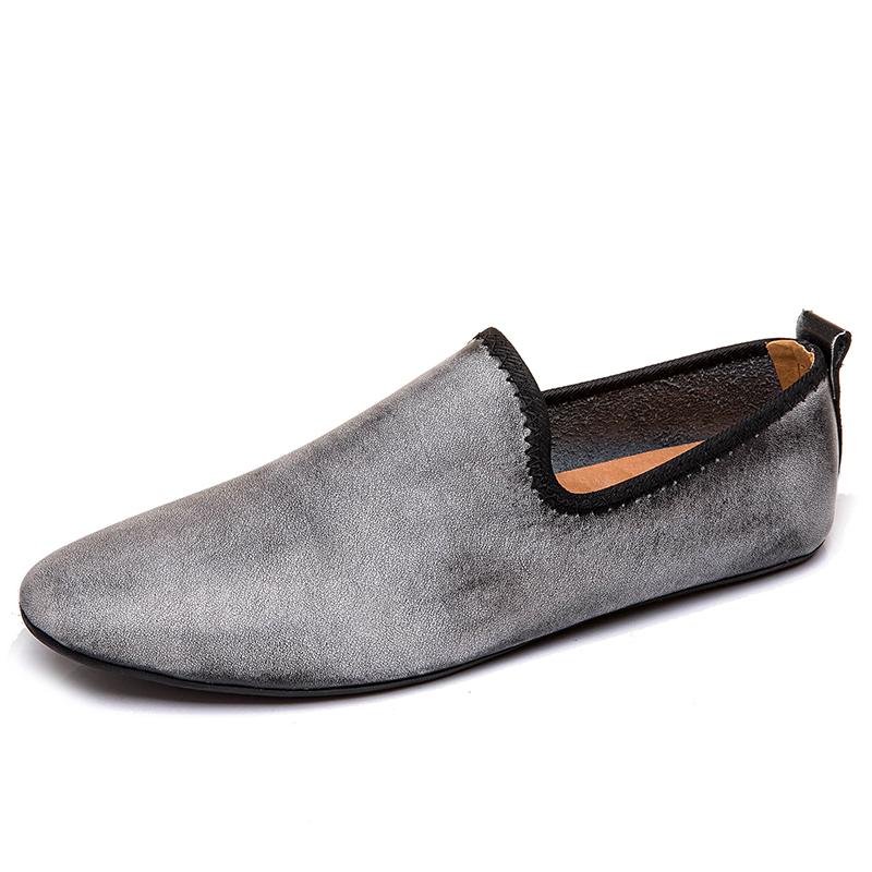 Fashion Genuine Leather Mens Casual Shoes Fashion Man Loafers Handmade Moccasins Outdoor Slip on Men Flats Elegantes Male Driving Shoes