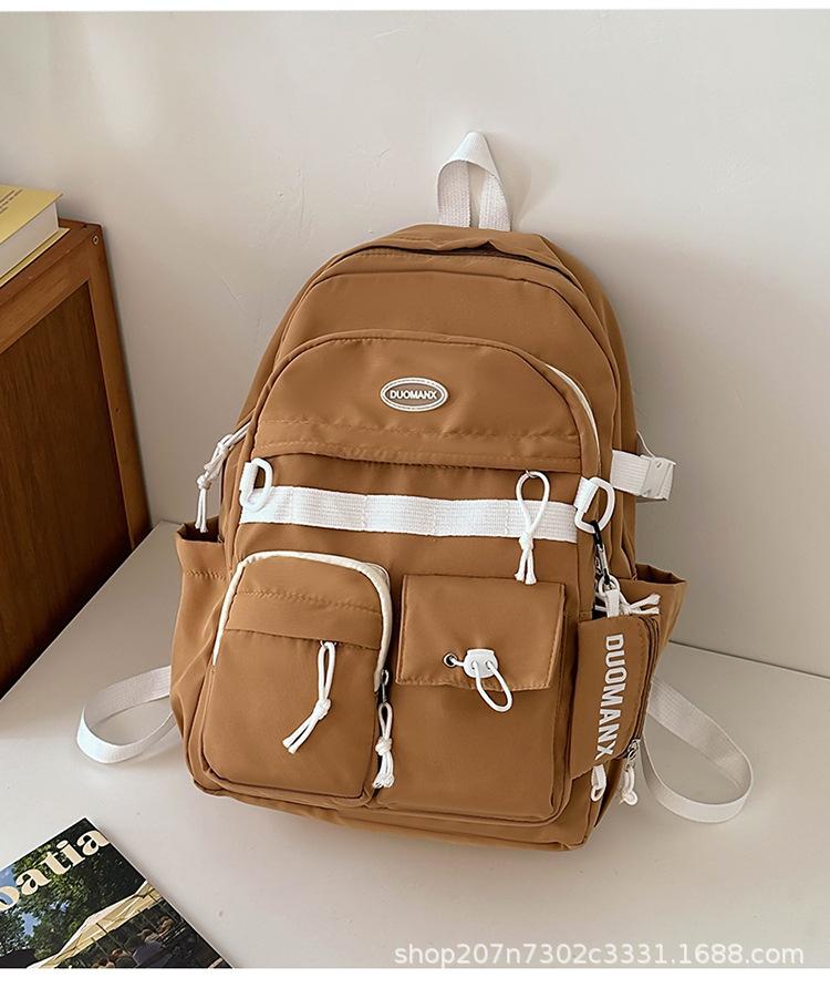 Schoolbag Japanese niche schoolbag female high school college bag simple and versatile large-capacity backpack computer backpack male