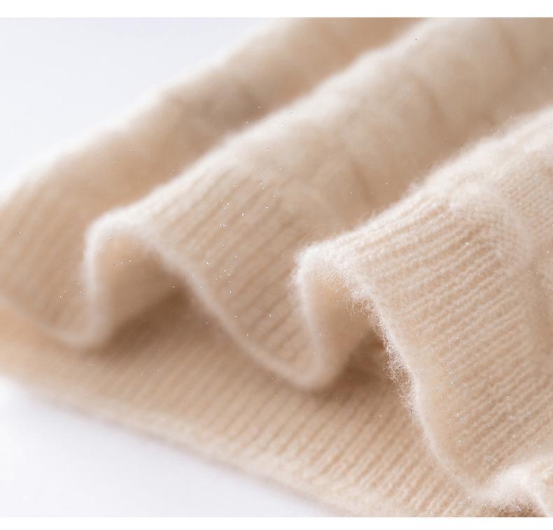 100% Pure Cashmere Plaid Neck Warmer - Thick, Warm, Knitted Scarf