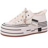 Canvas shoes beggar rough edge thick sole increase 2025 spring and autumn new classic sports comfortable casual board shoes women's shoes