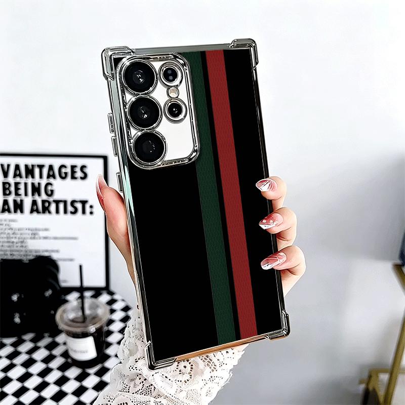

Luxury Sports Line Cool Stripe Plating Phone Case For Samsung Galaxy S24 S25 FE S26 Edge S23 Ultra S22 S21 Plus S20 Anti-Fall Ai Samsung S25 Ultra