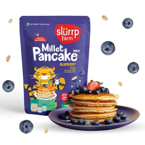 Slurrp Farm No Maida Pancake Mix | Instant Breakfast Mix made with Oats and Jowar | 100% Vegetarian Eggless Healthy Breakfast for Kids & Adults, 150g 470GM