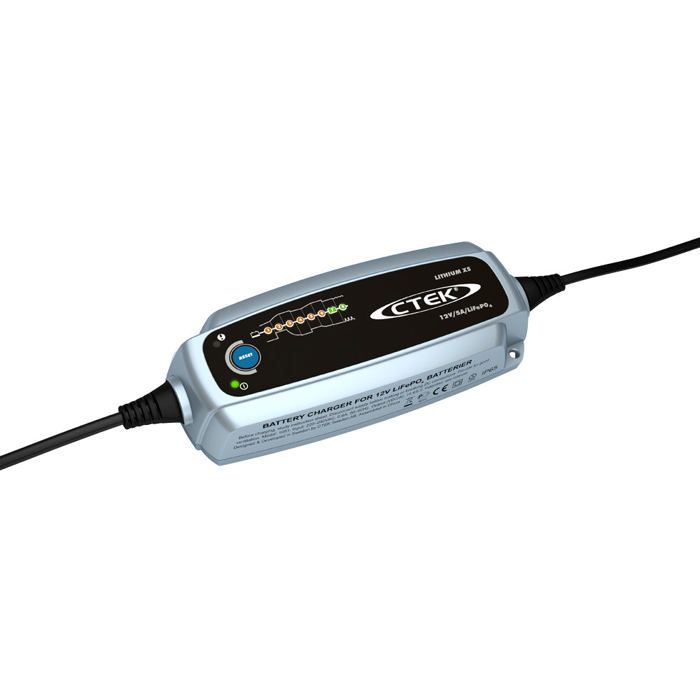 Chargeur de batterie - CTEK - LITHIUM XS - 12 V - 5 A - Adapté aux batteries Lithium LifePO4