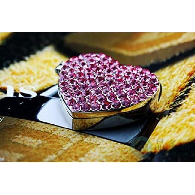 Crystal Bling Sparking Car Fragrance Heart Car Diffusser Air Freshener with Vent Clip(Pink)
