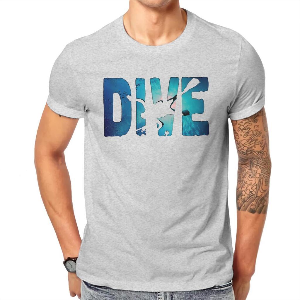 Diver In The Deep Water Hipster TShirt Dive Scuba Diving Men Graphic Cotton Tops T Shirt Oversized T-shirt Streetwear